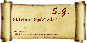 Stieber Győző névjegykártya